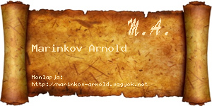 Marinkov Arnold névjegykártya